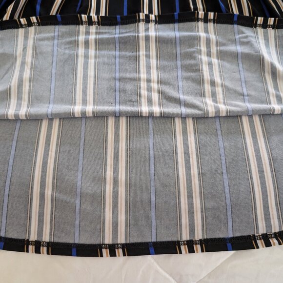 COCOMO Blouse Women's 2X Multicolor Striped Pintuck 1/4 Zip 3/4 Sleeve Work - Picture 8 of 10